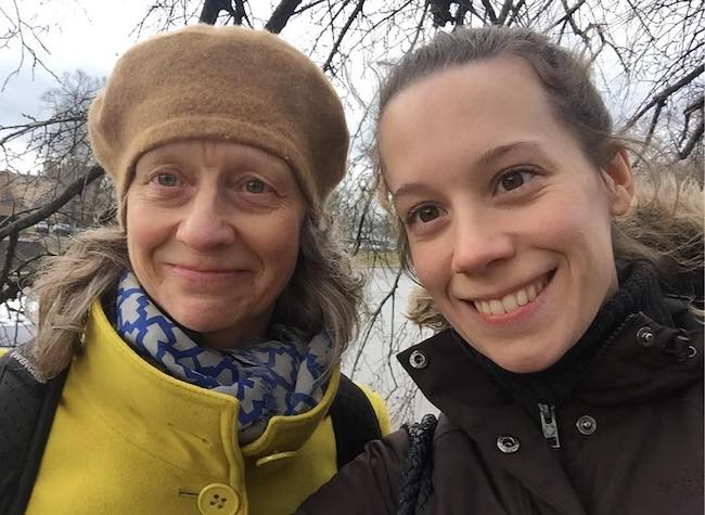 Chloe Pirrie with her mom during a day out in March 2017