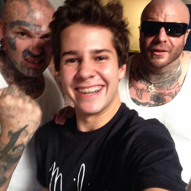David Dobrik wearing braces in an Instagram selfie in September 2014