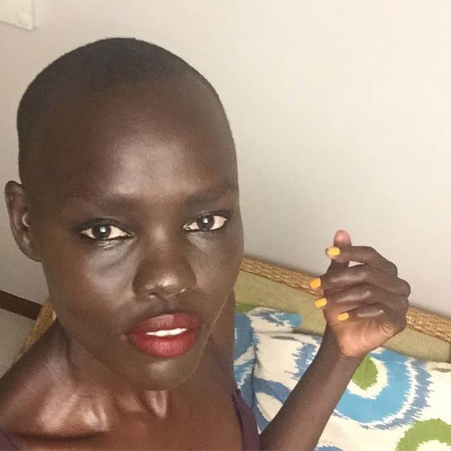 Grace Bol looking cute in a face closeup selfie in 2017