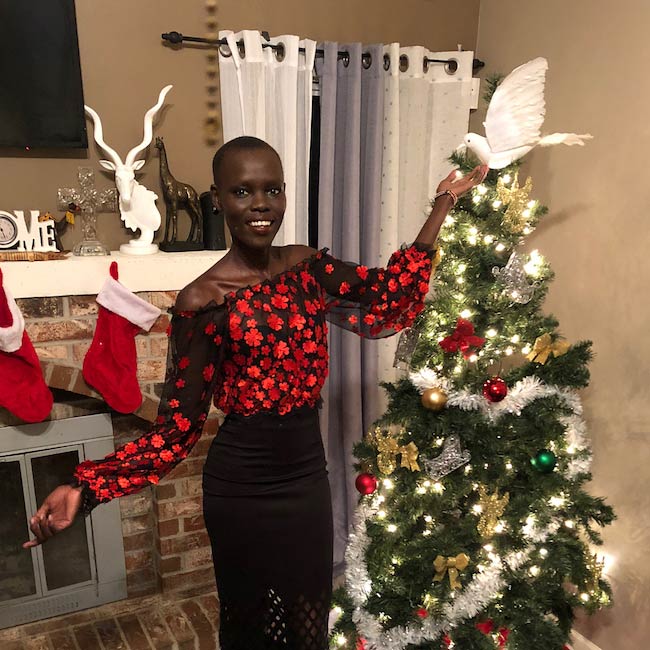 Grace Bol wishing everyone Merry Christmas in 2017