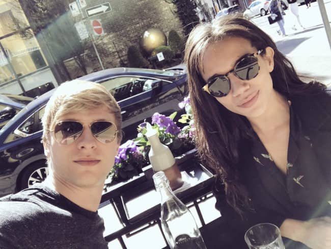 Hannah John-Kamen and Will Tudor in a selfie in April 2017