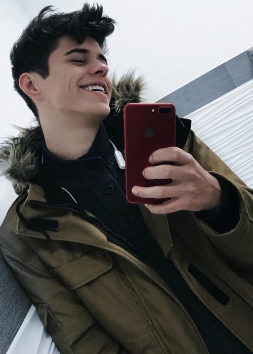 Jackson Krecioch in an Instagram selfie in December 2017