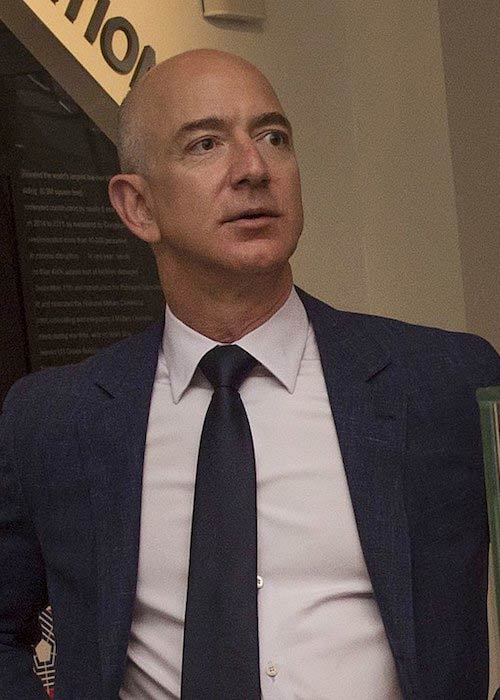 Jeff Bezos during a meeting with Secretary of Defense Ash Carter on May 5, 2016