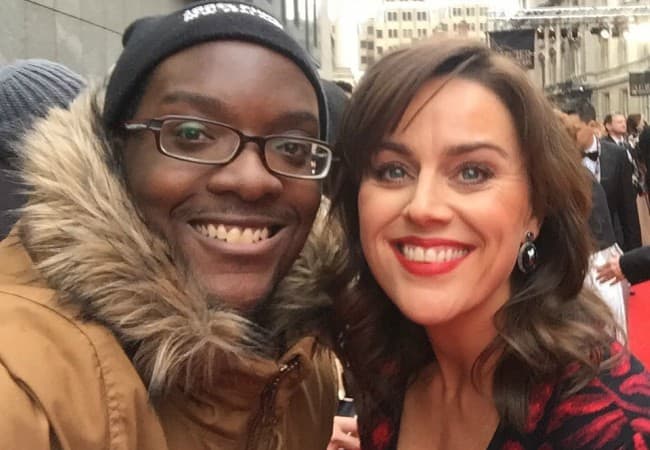 Jill Halfpenny and Sam in a selfie as seen in April 2016