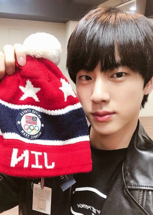 Jin in a selfie in March 2018