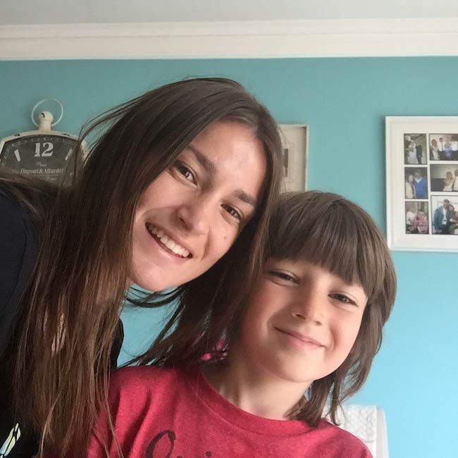 Katie Taylor with her godson Luke Fisher in January 2018