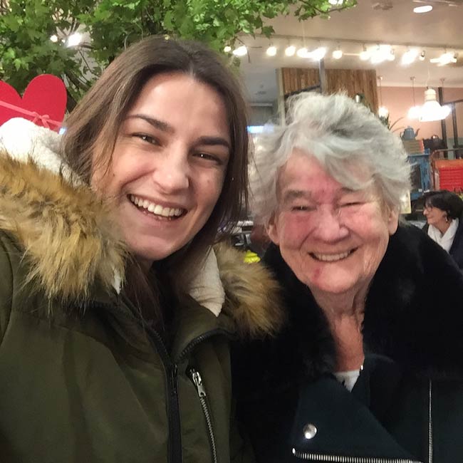 Katie Taylor with her granny on a lunch date in February 2018