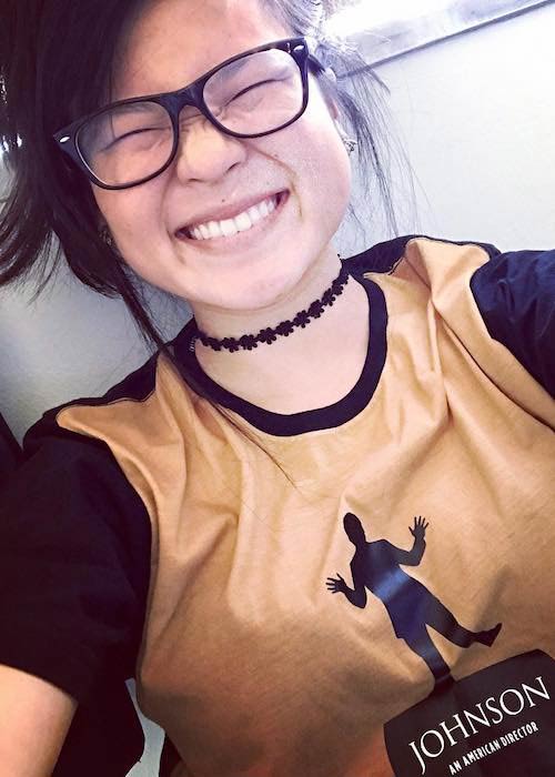 Kelly Marie Tran supporting Rian Johnson in an Instagram selfie in October 2017