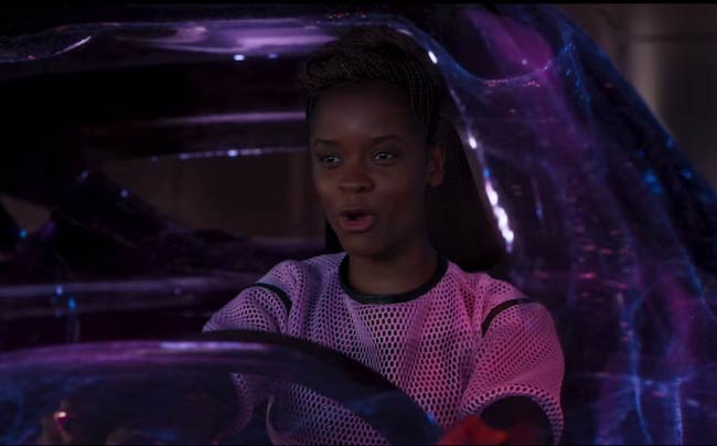 Letitia Wright in a still from Black Panther film