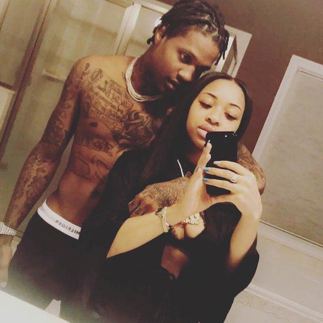 Lil Durk and India Royale in a bathroom selfie in December 2017