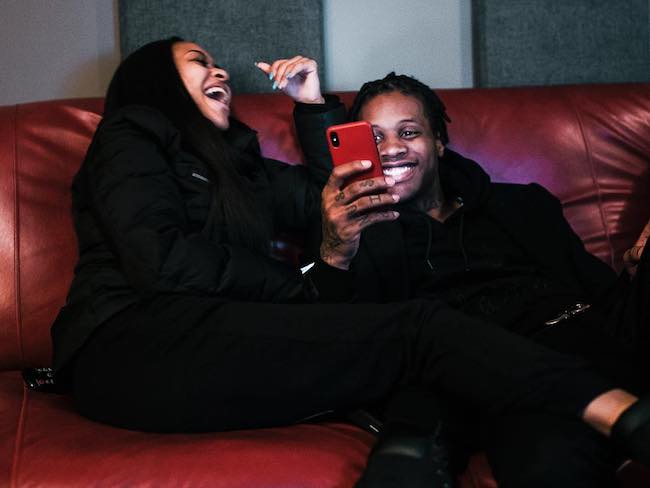 Lil Durk and India Royale in an Instagram selfie in December 2017