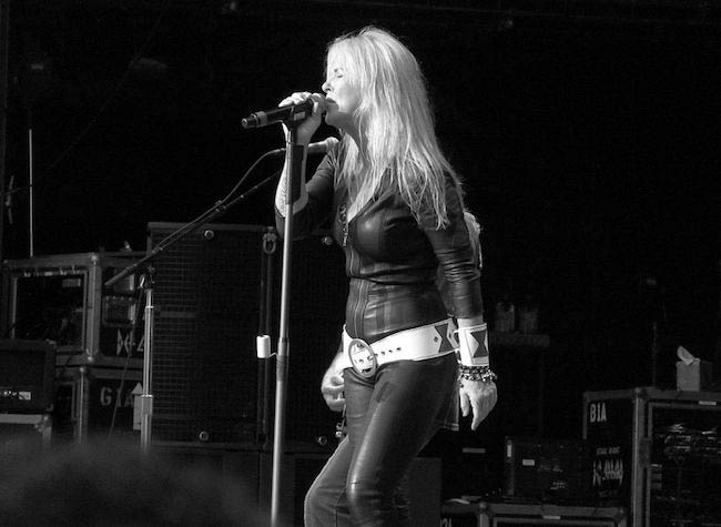 Lita Ford singing at Jones Beach on July 13, 2012