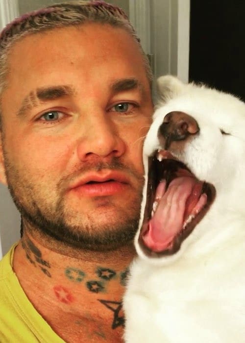 RiFF RAFF in a selfie with his dog in December 2017