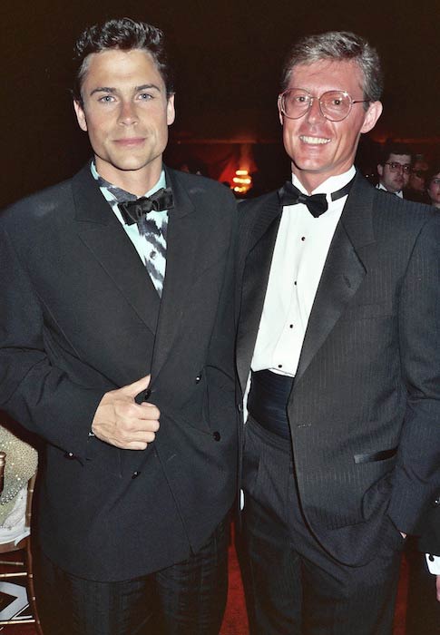 Rob Lowe and Alan Light at the Governor's Ball party after the 1989 Academy Awards