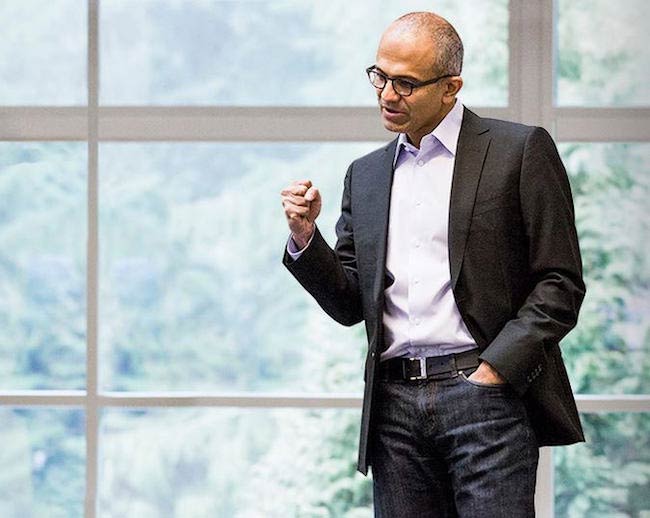 Satya Nadella while giving speech in 2014