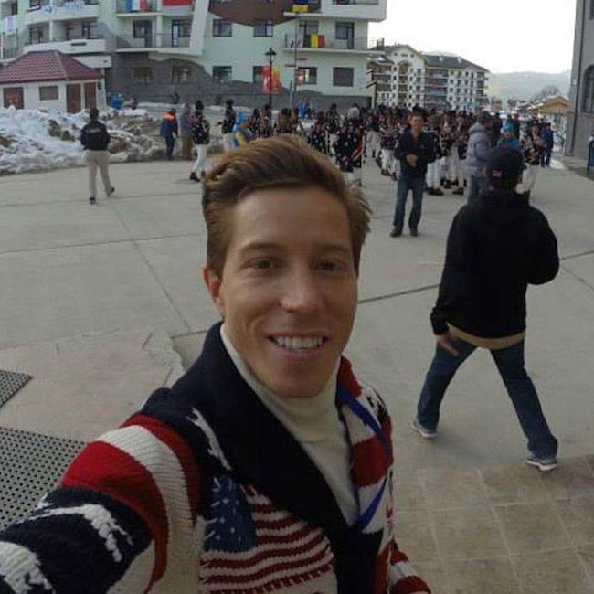 Shaun White in sweater while in Sochi, Russia in October 2017