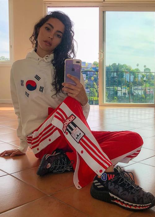 Adrianne Ho taking selfie while in Los Angeles in March 2018