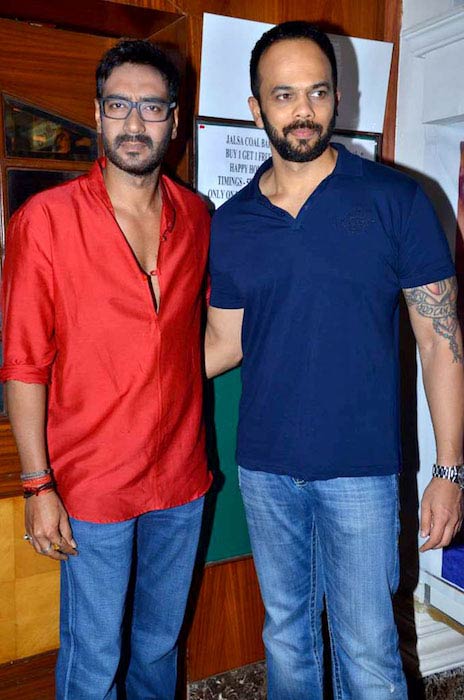 Ajay Devgn and Rohit Shetty on the set of Taarak Mehta Ka Ooltah Chashmah for promoting Bol Bachchan in 2012