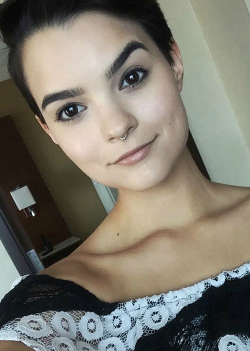 Brianna Hildebrand in a selfie in April 2017