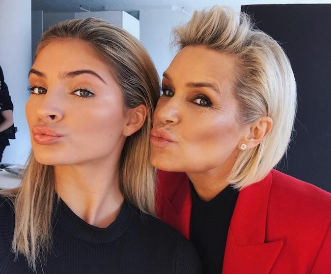 Carrington Durham with Yolanda Hadid in January 2018