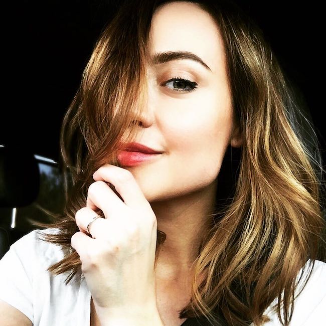Courtney Ford with her hair and makeup done as seen in January 2016