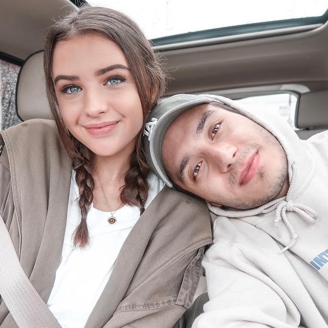 Gabriel Conte and Jess Conte in a car selfie in March 2018