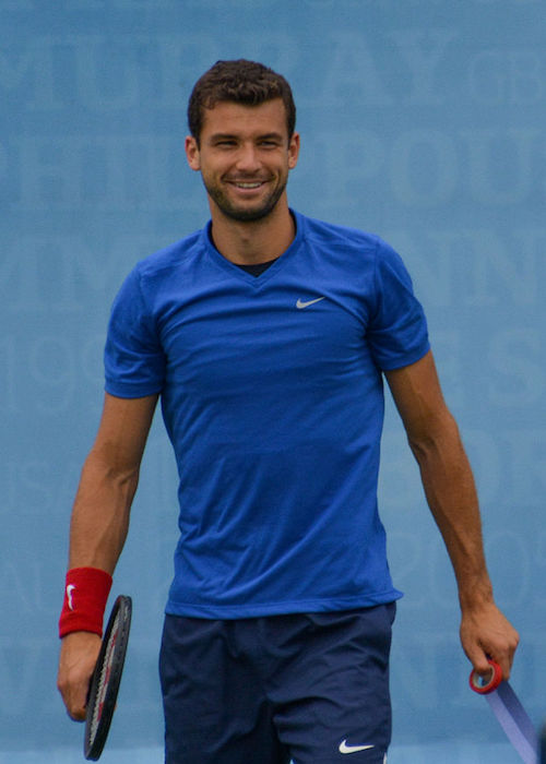 Grigor Dimitrov on the practice court during Aegon Championships at Queen's Club in June 2015