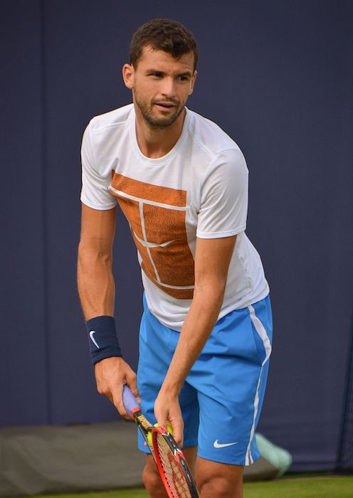 Grigor Dimitrov while playing the match in 2016