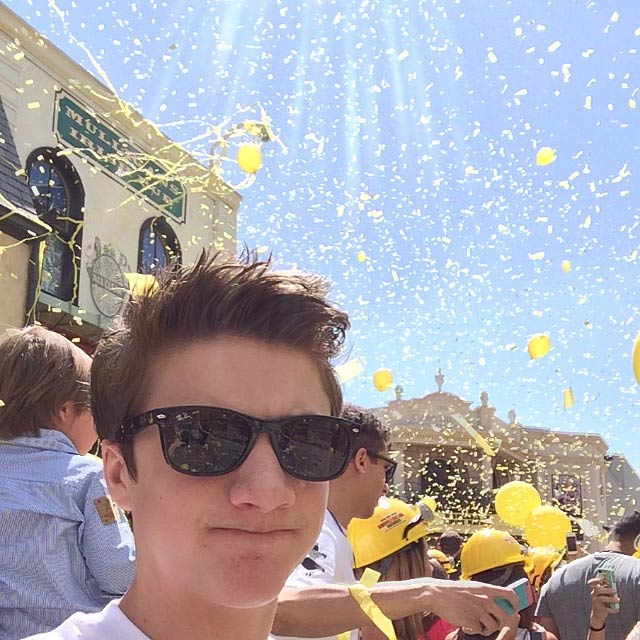 Jake Short during a Minions Ride Grand Opening in April 2014