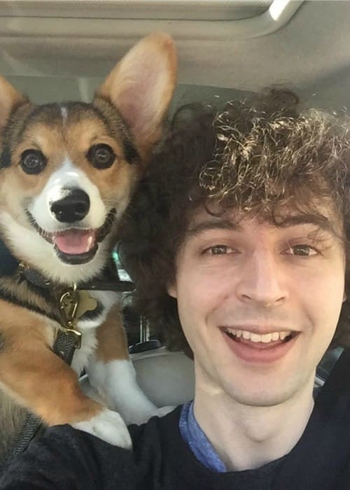 Joseph Garrett in a selfie with his dog in April 2017