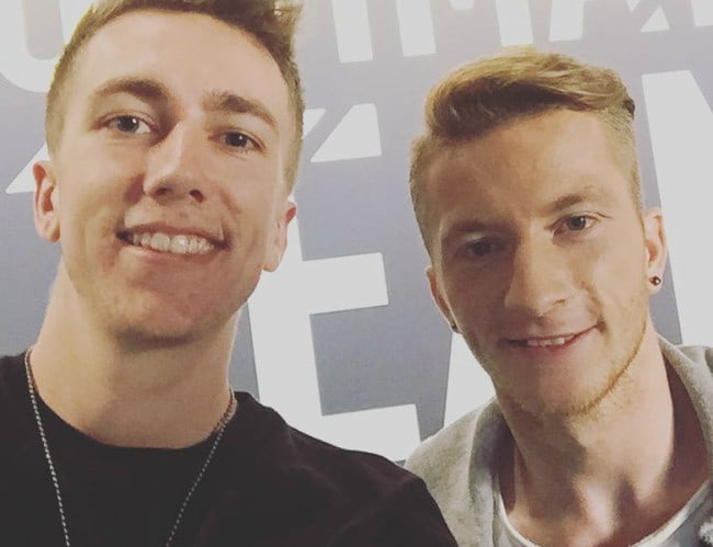 Miniminter (Left) and Marco Reus in a selfie in August 2016