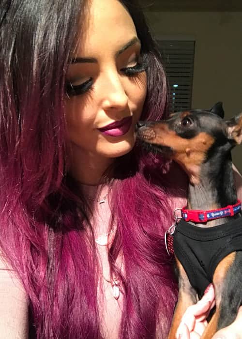 Peyton Royce in an Instagram post with her dog in March 2018