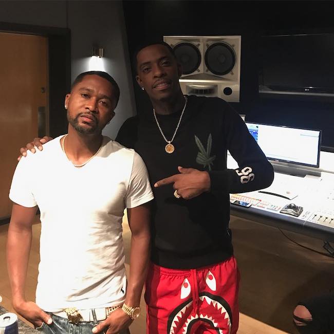 Zaytoven (Left) and Rich Homie Quan inside the recording studio in July 2017