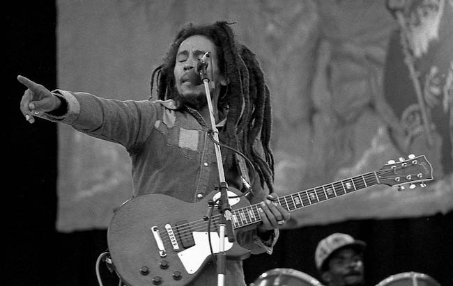 Bob Marley performing at Dalymount Park in July 1980