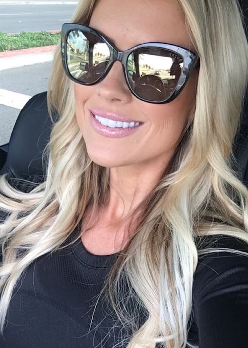 Christina El Moussa wearing DIFF Eyewear in February 2018