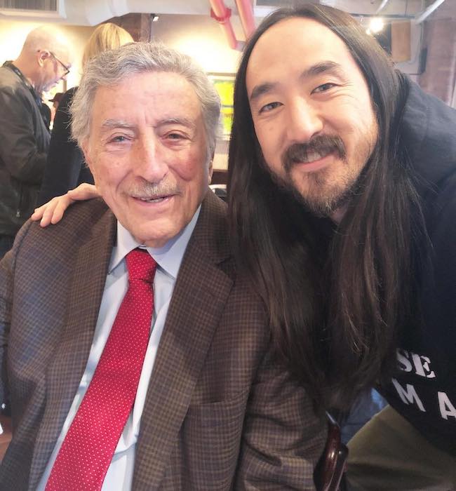 DJ Steve Aoki and singer Tony Bennett together in 2018