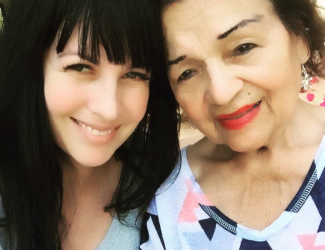 Grey DeLisle (Left) in a selfie with her grandmother as seen in July 2015