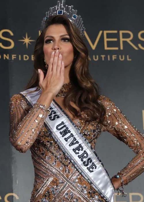 Iris Mittenaere during a press conference after the 65th Miss Universe beauty pageant in January 2017