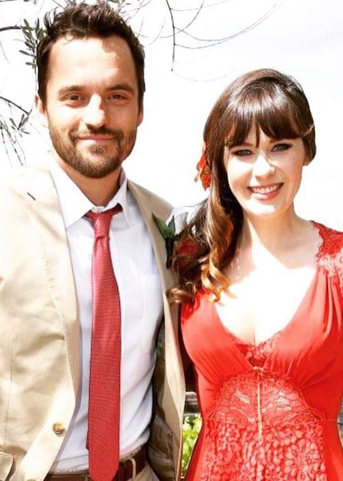 Jake Johnson and Zooey Deschanel in May 2016