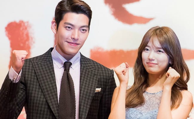 Kim Woo-bin and and Bae Suzy at Uncontrollably Fond press conference in July 2016