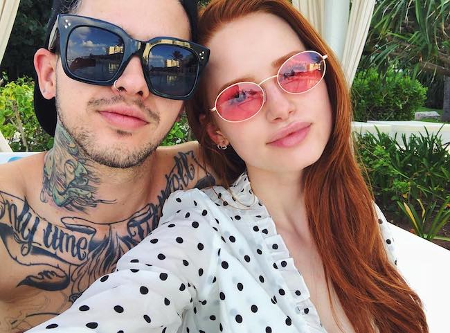 Madelaine Petsch wishing her boyfriend Travis Mills a Happy Birthday in April 2018