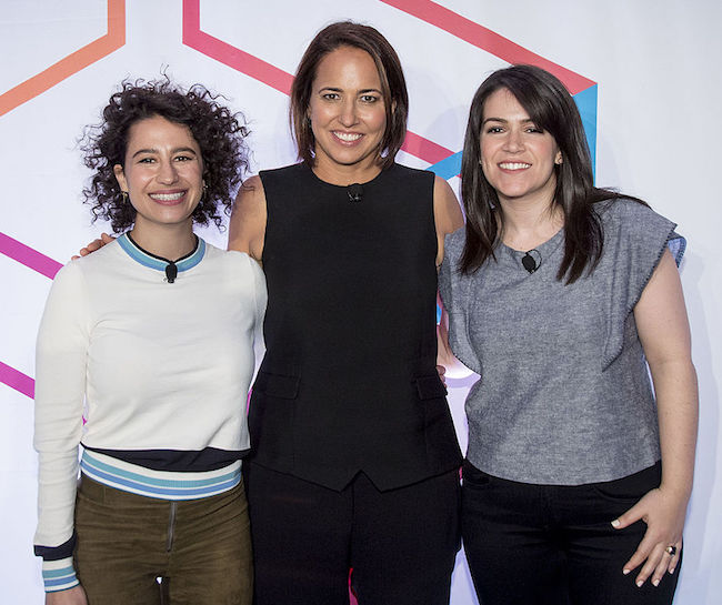 Marie Claire's Editor-in-Chief Anne Fulenwider (Center) interviewed Abbi Jacobson and Ilana Glazer (Left) during Internet Week in New York in May 2015