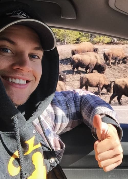Marshall Williams in a selfie at Yellowstone National Park in April 2015