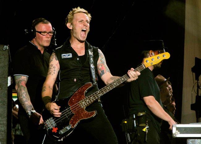 Mike Dirnt of Green Day performing in Caracas Venezuela in 2010