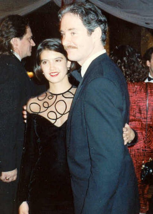 Phoebe Cates and Kevin Kline at the Governor's Ball party in March 1989