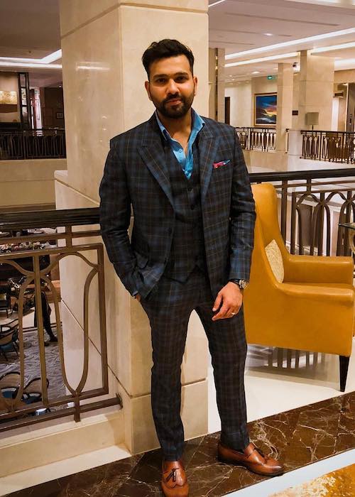 Rohit Sharma wearing Troy Costa suit and Voganow shoes as seen in March 2018