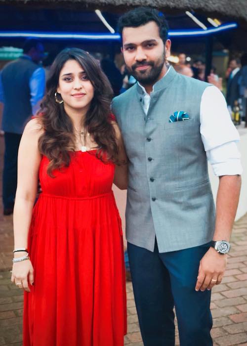 Rohit Sharma with wife Ritika Sajdeh in January 2018