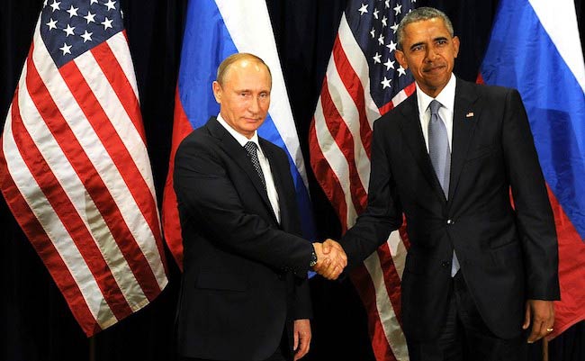 Russian President Vladimir Putin and President of the United States Barack Obama during a meeting in September 2015