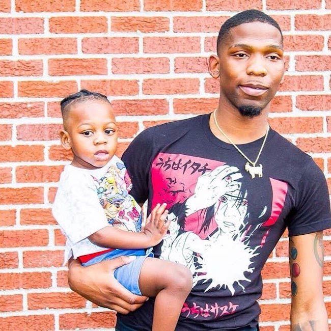 BlocBoy JB with his son in May 2018