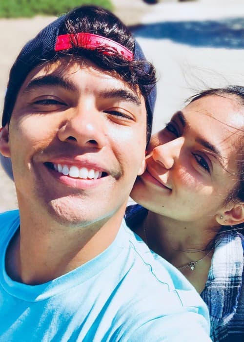 Dominic Sandoval and Bethany Mota in a selfie in June 2018